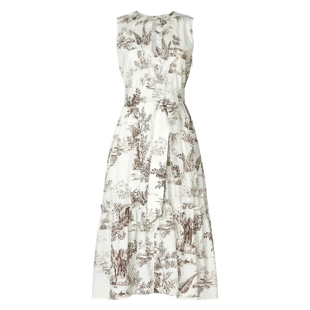 Nicholas Jordane Ivory Toile Floral Dress Sz 4